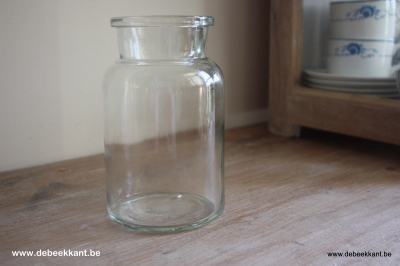 Vintage bewaarpot in dik glas